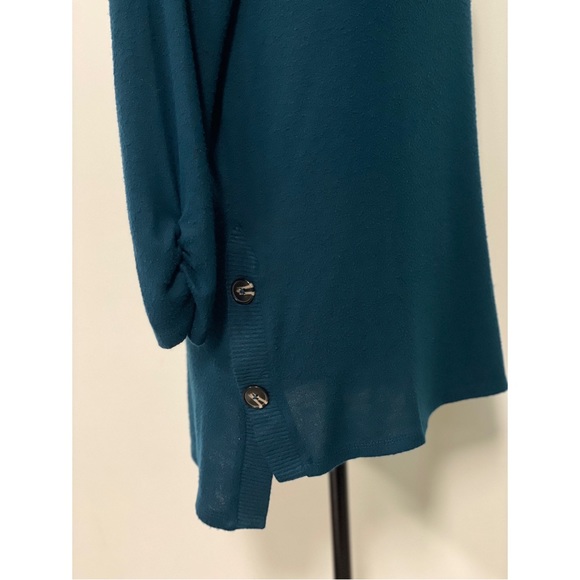 Fortune + Ivy Tunic Length Sweater Teal Size S - Picture 2 of 3